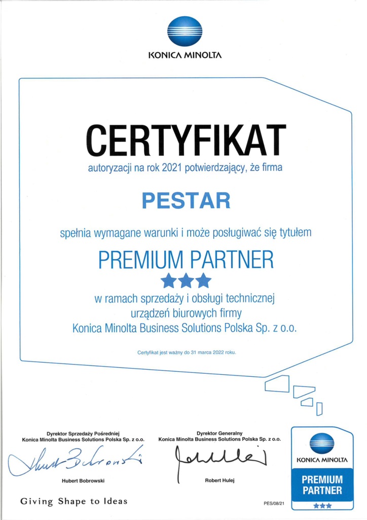 Premium Partner Konica Minolta Cyfryzacjafirm.pl